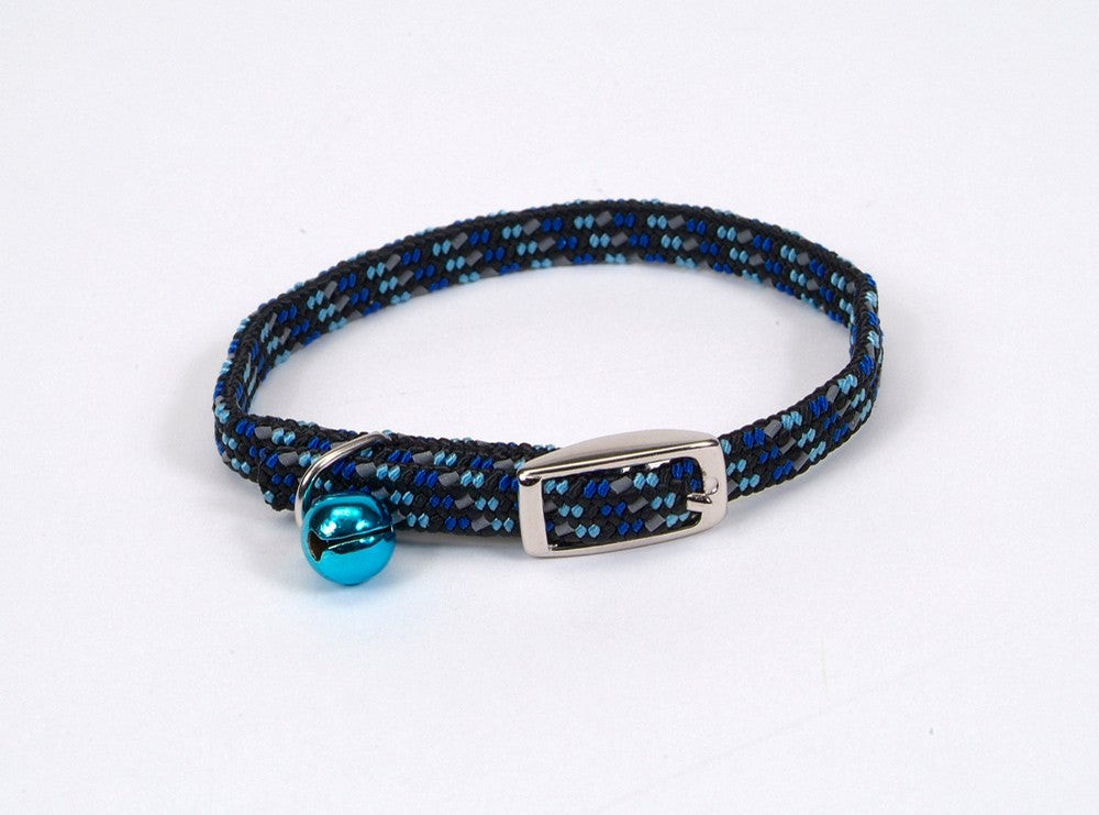 Lil Pals Elasticized Safety Kitten Collar with Reflective Threads Blue 3-8 in x 8 in - Pet Store X