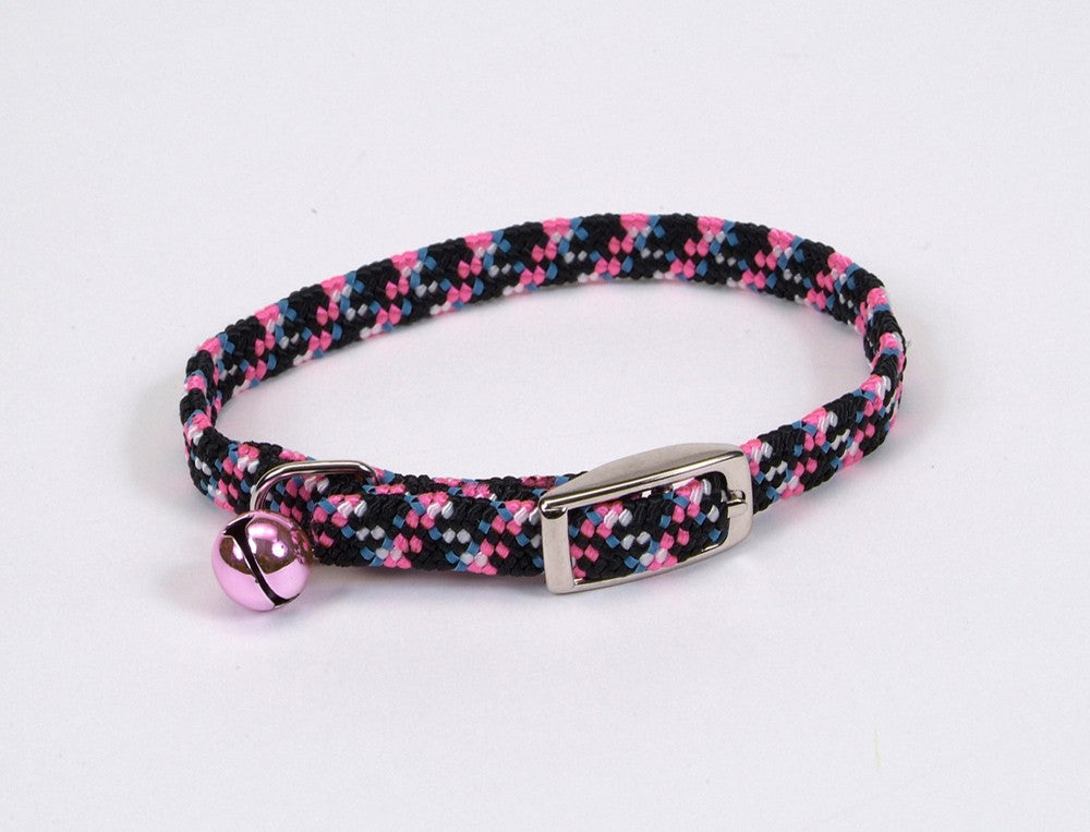 Lil Pals Elasticized Safety Kitten Collar with Reflective Threads Neon Pink 3-8 in x 8 in - Pet Store X