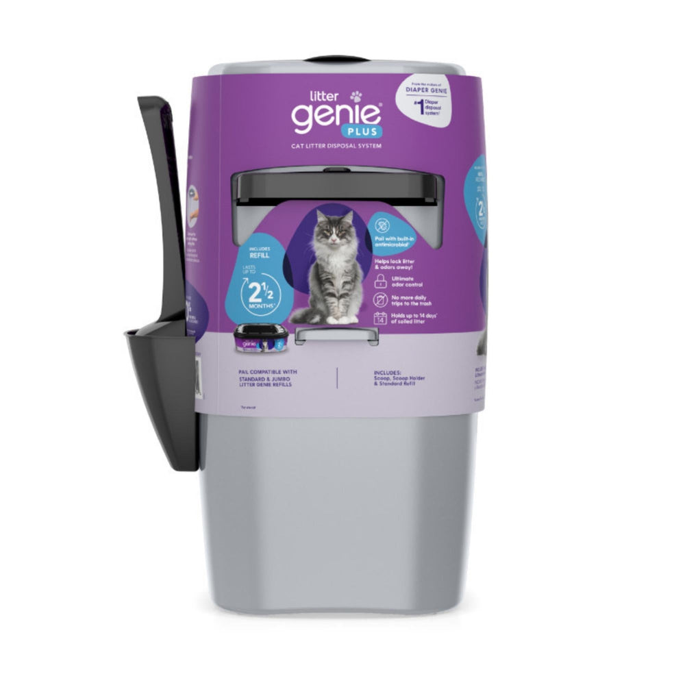 Litter Genie Plus Cat Litter Pail Disposal System Silver, 1ea/One Size - Pet Store X