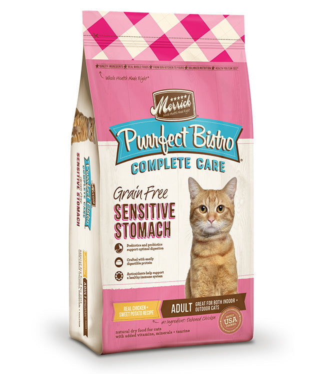 Merrick Purrfect Bistro Complete Care Sensitive Stomach Recipe 12Lb for your Pet Cat with Pet Store X!