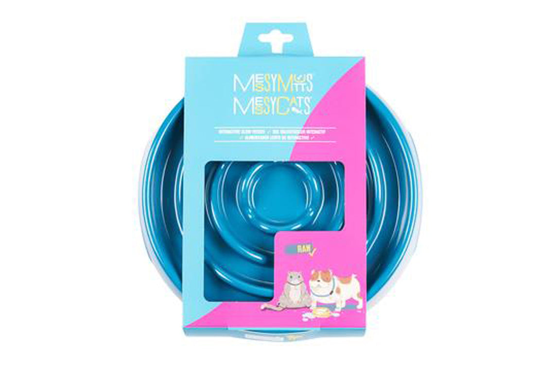 Messy Mutts Dog Cat Slow Feeder Blue 1.75 Cups - Pet Store X