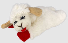 Multipet Lamb Chop Catnip Toy White-Red 4in SM - Pet Store X