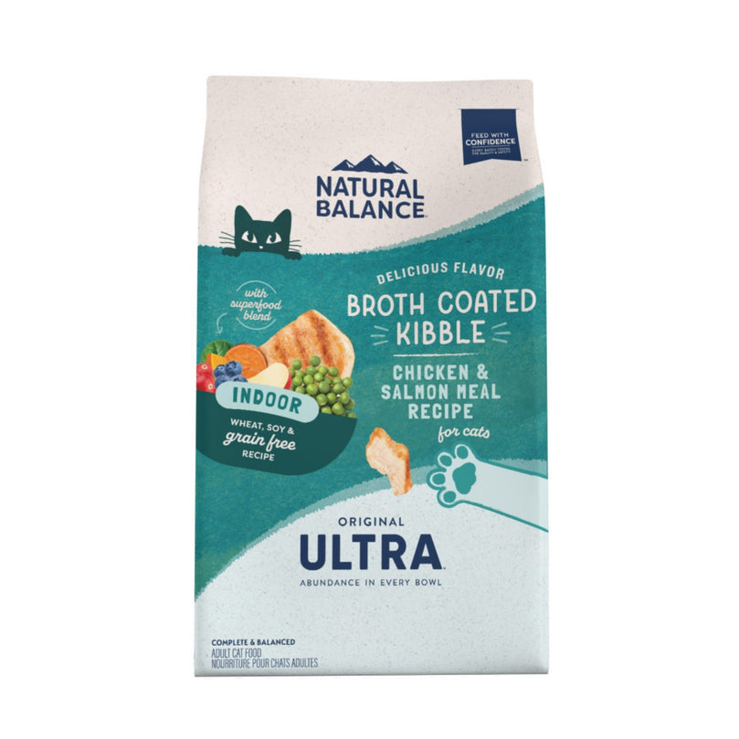 Natural Balance Pet Foods Ultra Broth Coated Indoor Dry Cat Food Chicken & Salmon, 1ea/6 lb for your Pet Cat with Pet Store X!