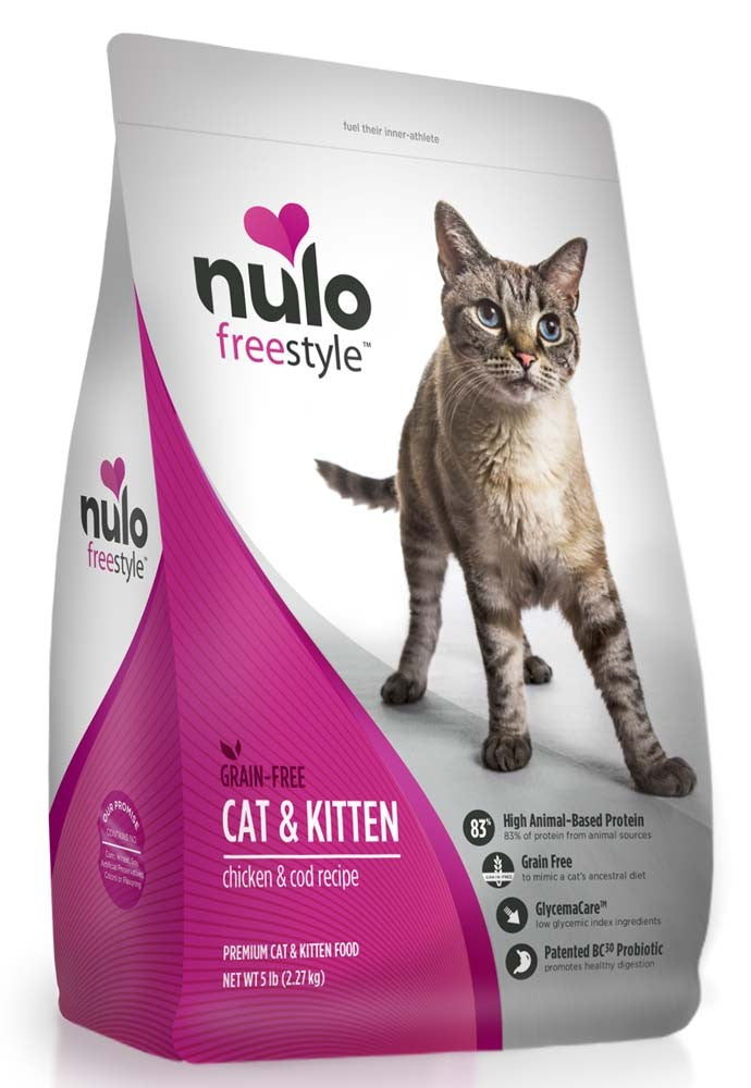 Nulo Freestyle Grain-Free Dry Cat & Kitten Food Chicken & Cod 1ea/5 lb for your Pet Cat with Pet Store X!