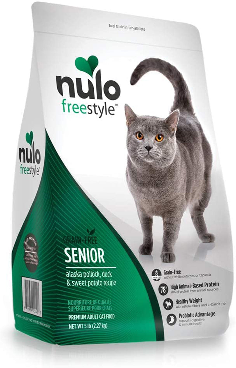 Nulo Freestyle Senior Dry Cat Food Alaska Pollock, Duck & Sweet Potato 1ea/5 lb for your Pet Cat with Pet Store X!