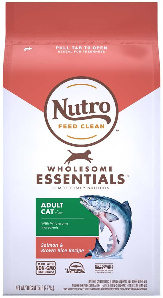 Nutro Products Wholesome Essentials Adult Dry Cat Food Salmon & Brown Rice 1ea/5 lb for your Pet Cat with Pet Store X!