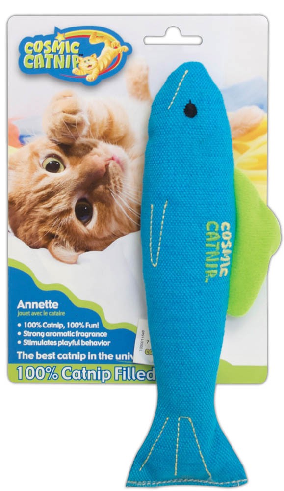 OurPets 100% Catnip Filled Fish 'Annette' Cat Toy Blue 1ea - Pet Store X