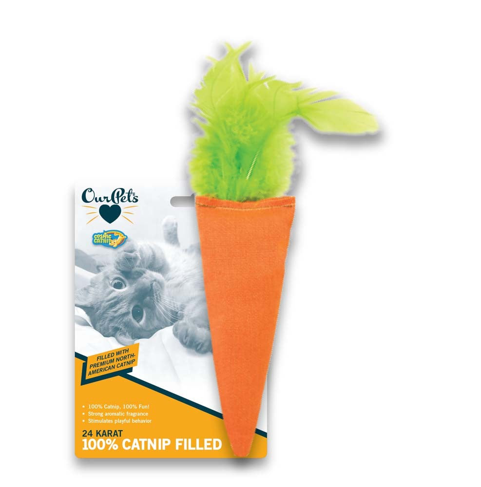 OurPets Cosmic 24 Karat Carrot Catnip Cat Toy Orange, Green 1ea - Pet Store X