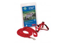 PetSafe Premier Come With Me Kitty Harness & Bungee Leash Combo Red/Cranberry 1ea/SM - Pet Store X