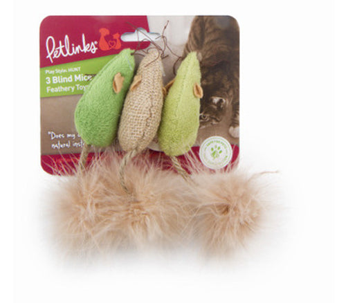 Petlinks Blind Mice Cat Toy Assorted 1ea/3 ct - Pet Store X