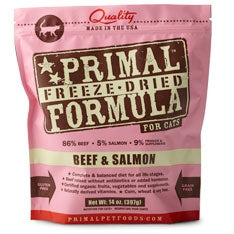 Primal Pet Foods Freeze Dried Cat Food 14oz Beef Salmon for your Pet Cat with Pet Store X!