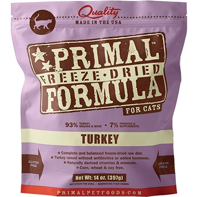 Primal Pet Foods Freeze Dried Cat Food 14oz Turkey for your Pet Cat with Pet Store X!