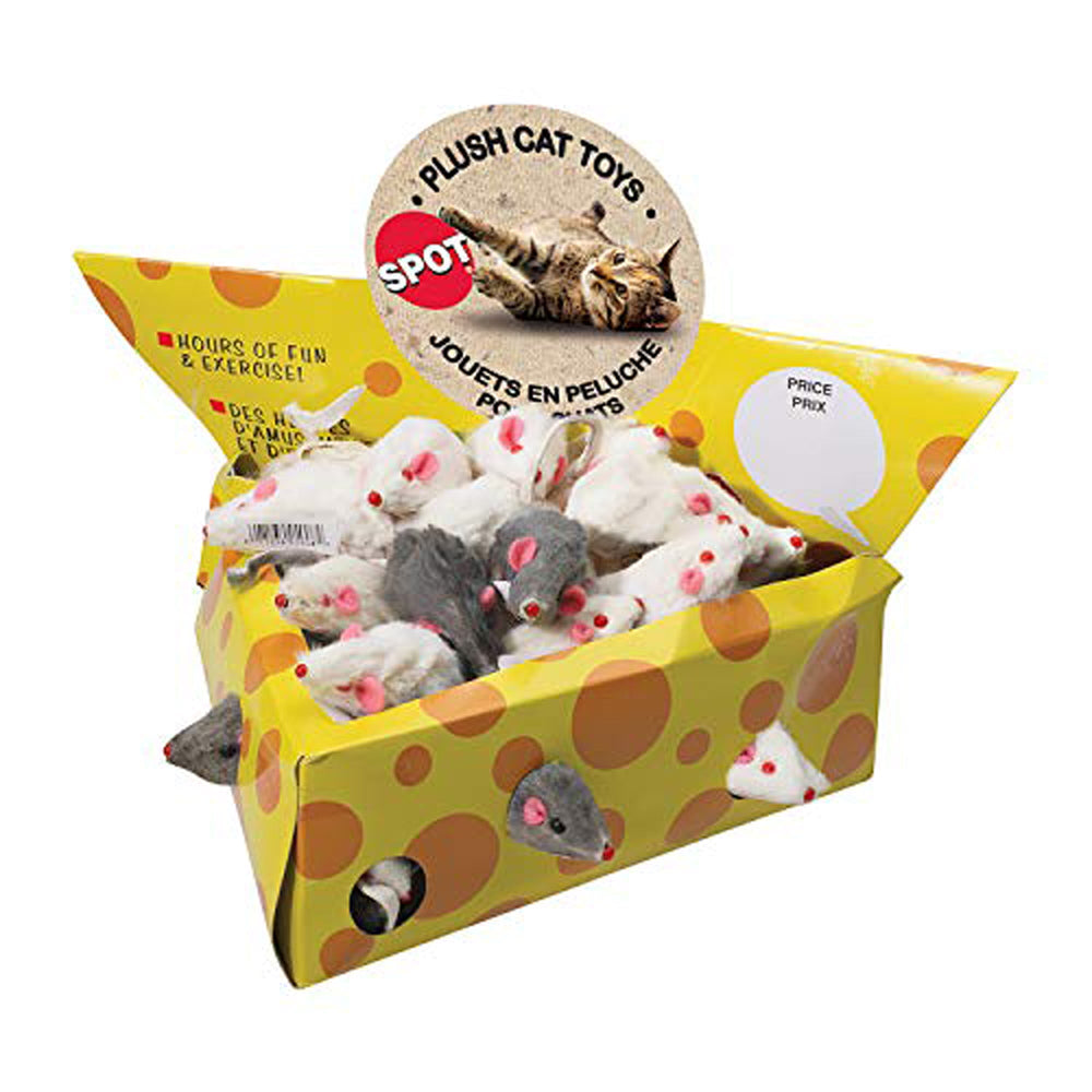 Spot Ethical Plush Mice 2In Cheesebox60Pc - Pet Store X