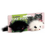 Spot Twin Plush Mice Rattle and Catnip Toy Black; White 4.5 in 2 Pack - Pet Store X