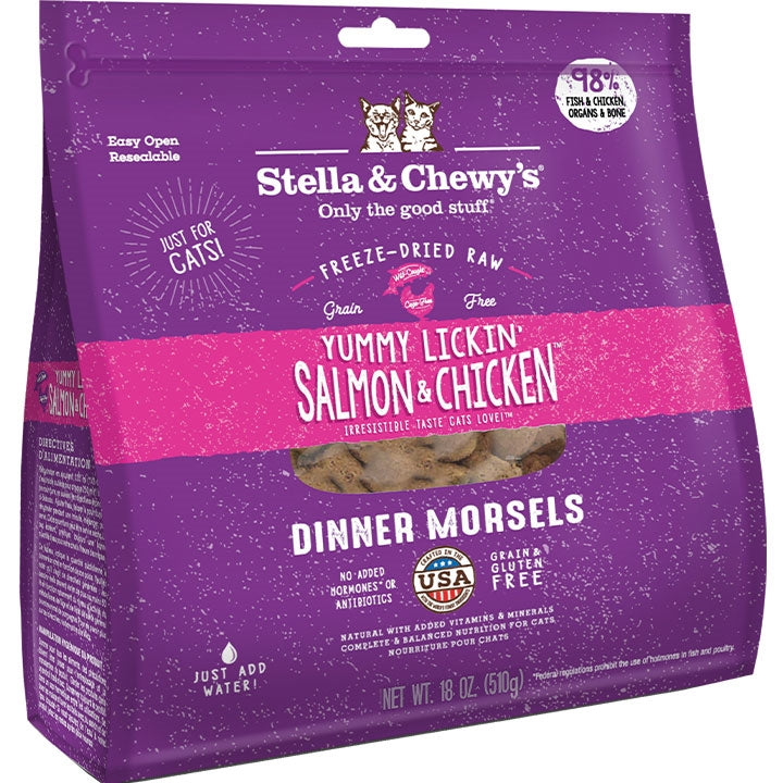 Stella and Chewys Cat Freeze-Dried Dinner Yummy Salmon and Chicken 18oz for your Pet Cat with Pet Store X!