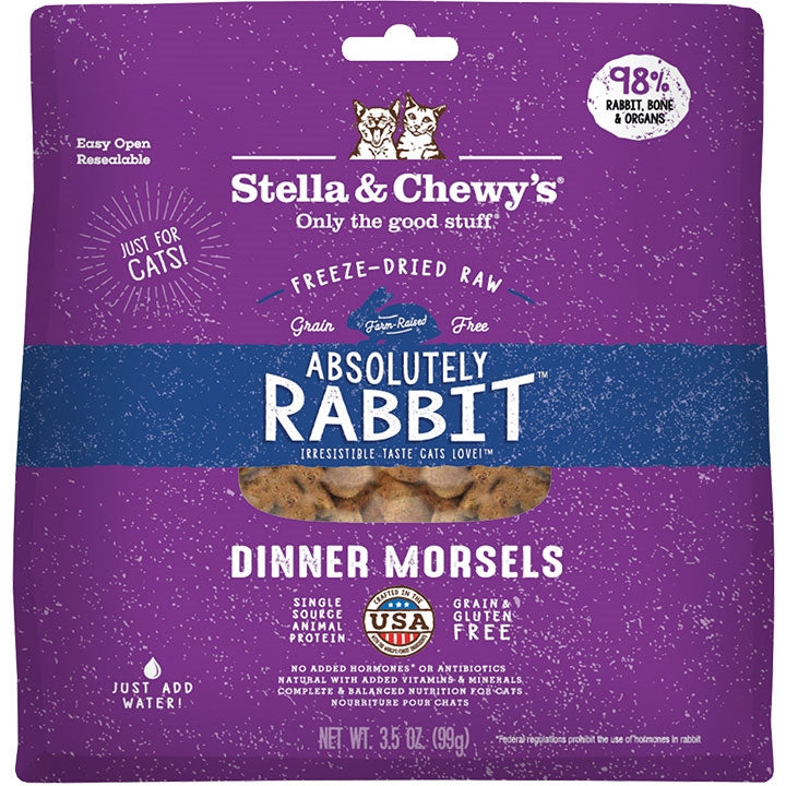 Stella and Chewys Cat Freeze-Dried Rabbit Dinner 3.5oz. - Pet Store X