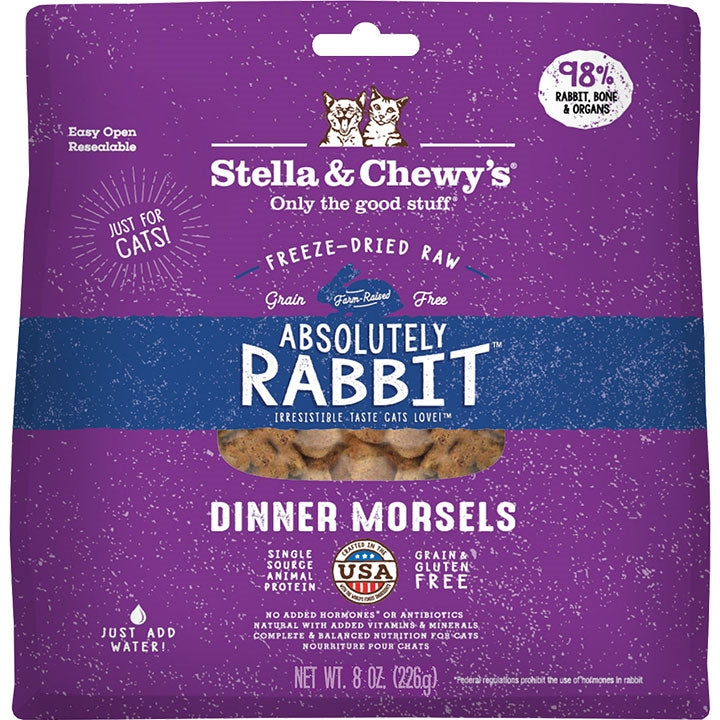 Stella and Chewys Cat Freeze-Dried Rabbit Dinner 8oz for your Pet Cat with Pet Store X!