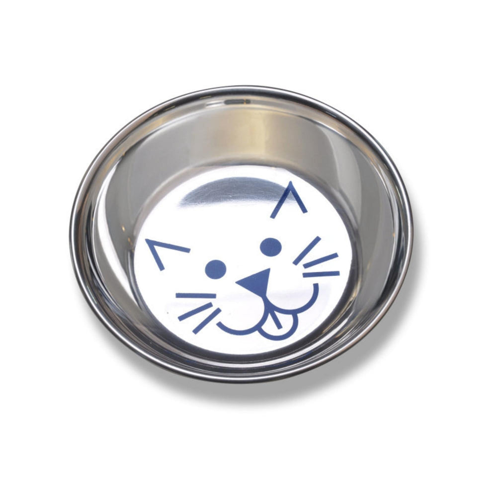 Van Ness Plastics Decorated Stainless Steel Saucer Cat Dish 1ea/8oz. - Pet Store X