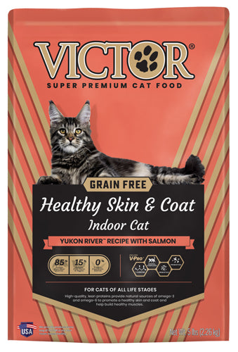 Victor Super Premium Dog Food Healthy Skin & Coat Indoor Dry Cat Food Yukon River w/Salmon 1ea/5 lb - Pet Store X