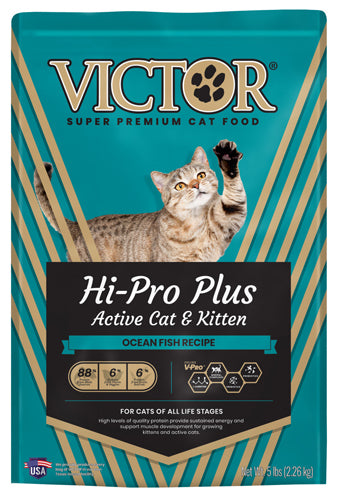 Victor Super Premium Dog Food Hi-Pro Plus Active Cat & Kitten Dry Cat Food Ocean Fish 1ea/5 lb - Pet Store X