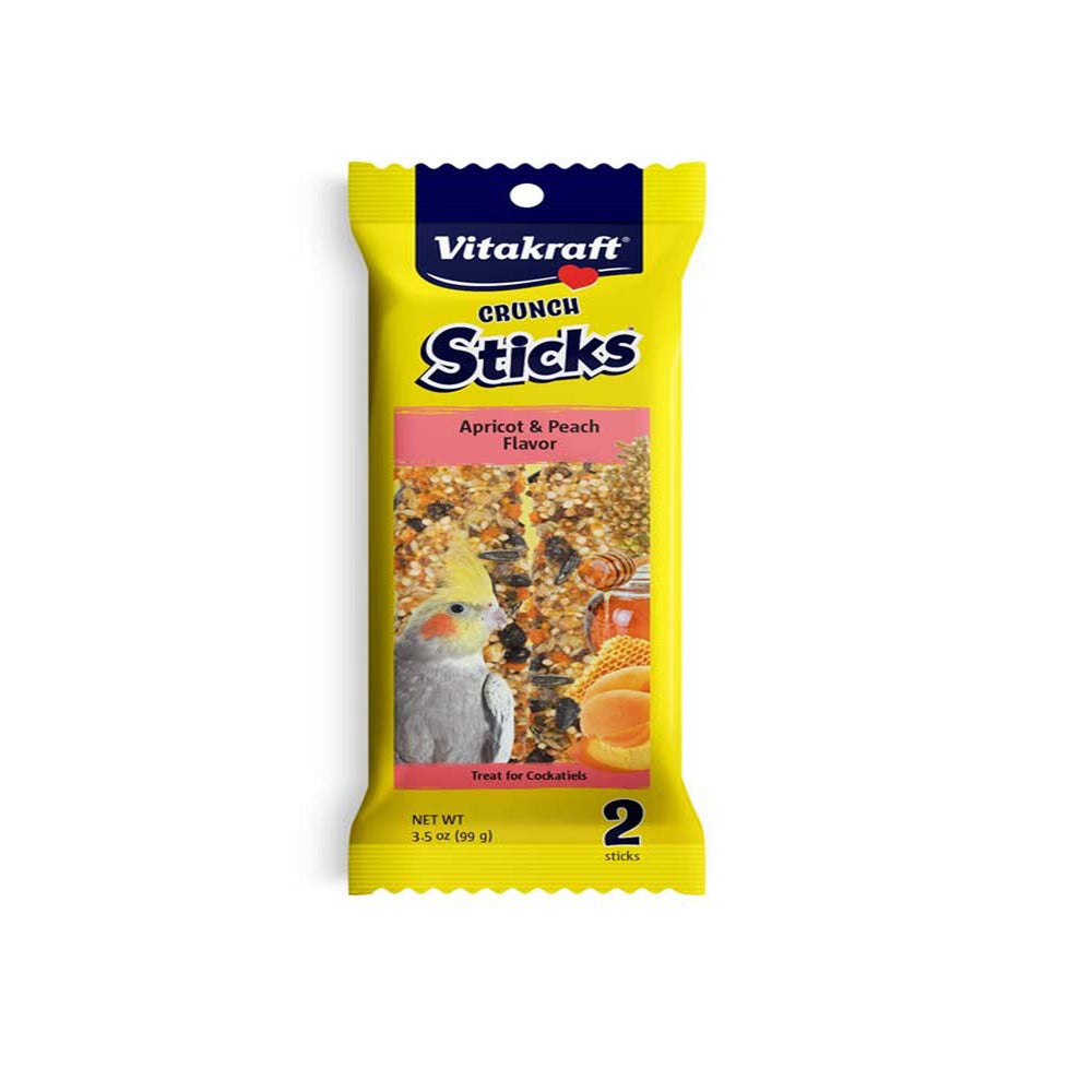 Vitakraft Crunch Sticks Apricot & Peach Flavor Cockatiel Treat 1ea/3.5 oz, 2 ct - Pet Store X