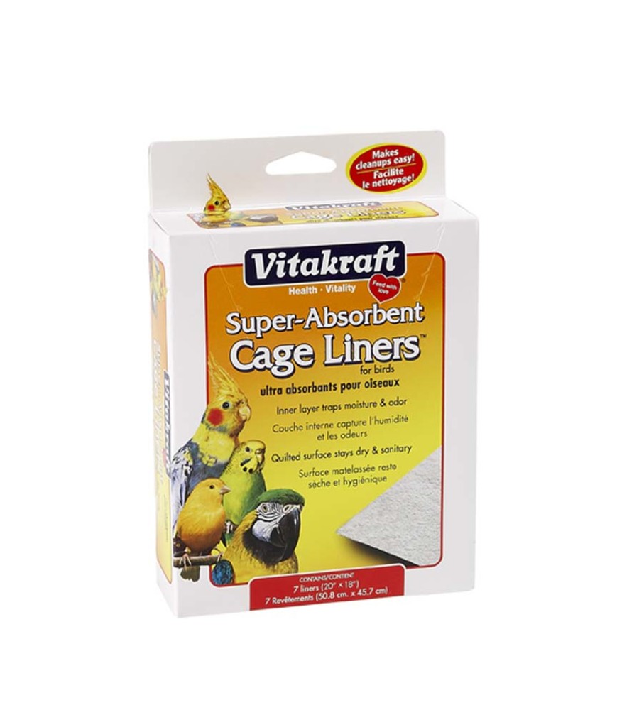 Vitakraft Super-Absorbent Cage Liners for Birds White 1ea/20 In X 18 in, 7 ct for your Pet Bird with Pet Store X!