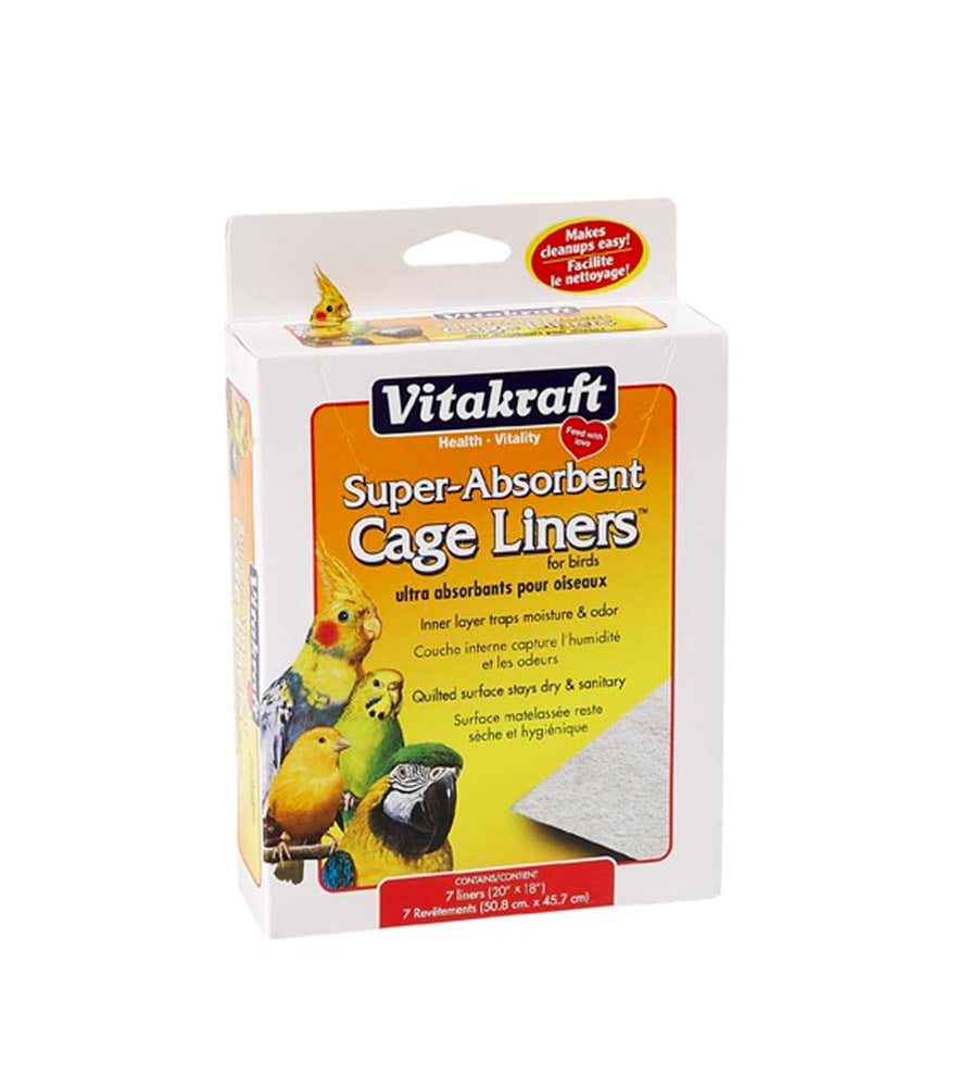 Vitakraft Super-Absorbent Cage Liners for Birds White 1ea/20 In X 18 in, 7 ct - Pet Store X