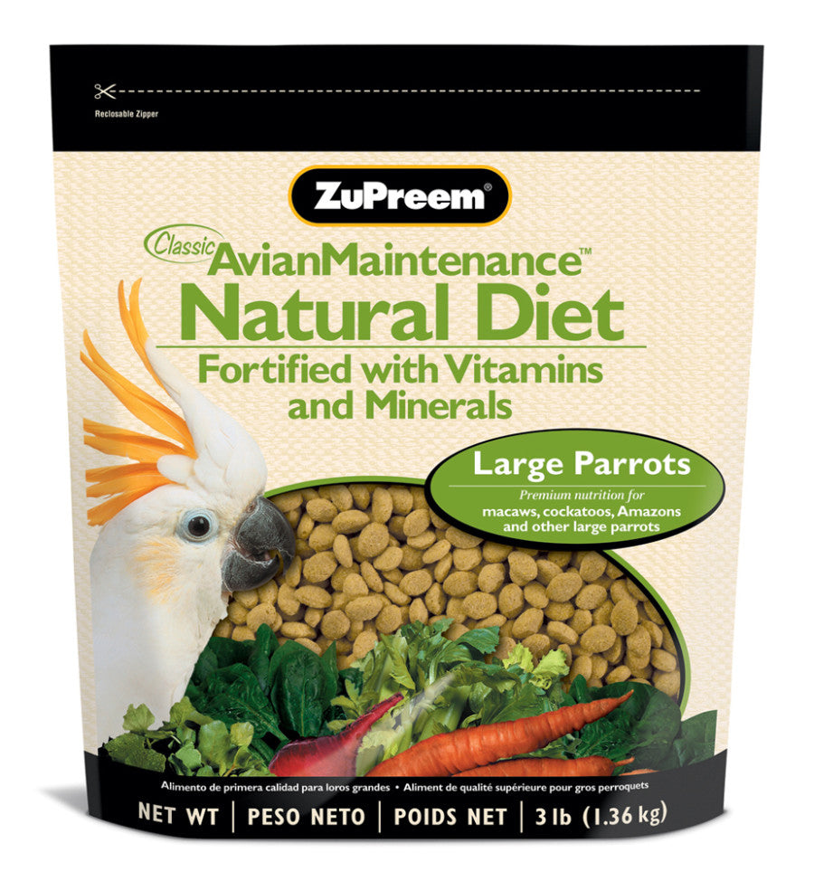 ZuPreem Natural Bird Food Large Parrots 1ea/3 lb for your Pet Bird with Pet Store X!