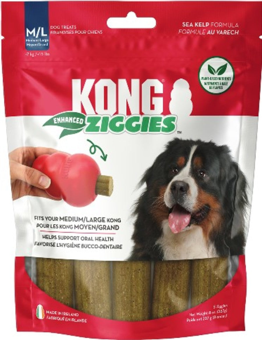 KONG Ziggies Enhanced Plant-Based Dog Treats 1ea/MD/LG, 8 oz