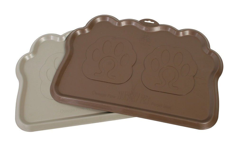 Omega Paw Hungry Pet Food Mat Beige, Brown 1Ea